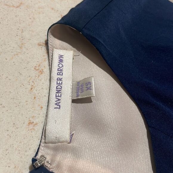 Lavender Brown 100% silk dress SZ Xsmall with tassels - Picture 12 of 13